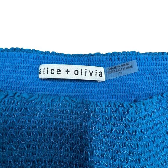 EUC Alice + Olivia Women's Multicolor Striped Mini Skirt Blue Size 12 - Picture 3 of 5